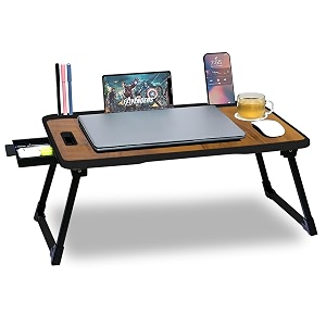 laptop stand for desk computer table phone and tablet stand for desk portable laptop cup holder compatible with foldable leg laptoptable wood cotted
