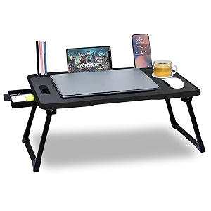 wood laptop stand for desk foldable portable compatible with foldable leg laptop tablet black cotted 60 centimeters