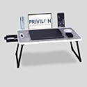 Laptop Stand for Desk, Computer Table, Phone and Tablet Stand for Desk, Portable Laptop Cup Holder Compatible with Foldable Leg, Laptop,Table (Marble Light US Biding)