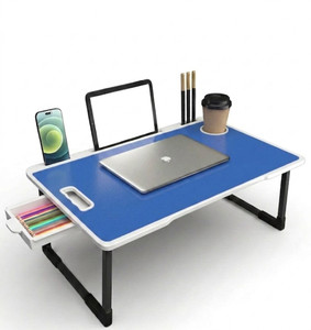 privilon us cotted blue wood portable laptop table