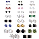 Studio Combo of 26 Multicolor AD Stud Earrings For Women | Earrings Combo Set Latest Stylish Crystal Stones Earrings for Women and Girls