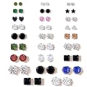 Studio Combo of 26 Multicolor AD Stud Earrings For Women | Earrings Combo Set Latest Stylish Crystal Stones Earrings for Women and Girls
