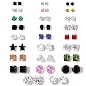 Studio Combo of 26 Multicolor AD Stud Earrings For Women | Earrings Combo Set Latest Stylish Crystal Stones Earrings for Women and Girls