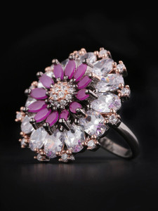 Priyaasi Stylish Traditional Silver-Plated American Diamond