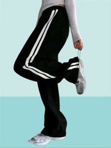 Priyansh Enterprises Striped Women Black Track Pants