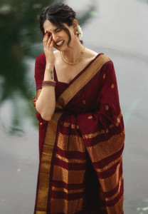 Priyashi Woven Banarasi Cotton Silk Jacquard Saree