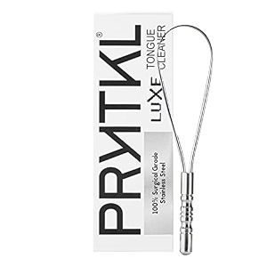 prktkl luxe uni handle stainless steel  tongue scraper for adults and kids  100 surgical grade stainless steel  cleans debris and gunk from tongue  proudly made in india