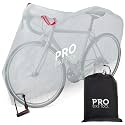 PRO BIKE TOOL Bicycle Cover Transparent PVC 0.15mm Thick, Reflective Safety Loops, Chain Hole Rings, Wheel Fit Rope, Adjustable Buckle Strap, Storage Bag, Large Size