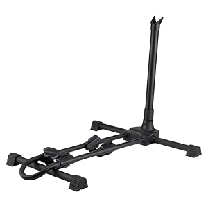 pro bike tool vertical upright bicycle floor stand - freestanding indoor bike storage rack for garage or apartment - compatible with tire widths of up to 2334 and wheel sizes up to 29