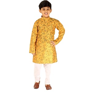 pro-ethic style developer boys silk floral kurta pajama set  embellished design  ethnic wear