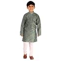 Pro-Ethic Style Developer Boys Silk Floral Kurta Pajama Set | Embellished Design | Ethnic Wear