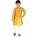 Pro-Ethic Style Developer Boys Silk Floral Kurta Pajama Set | Embellished Design | Ethnic Wear