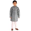 Pro-Ethic Style Developer Boys Silk Floral Kurta Pajama Set | Embellished Design | Ethnic Wear