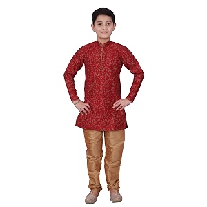 pro-ethic style developer handloom jacquard silk kurta set for boys  traditional ethnic wear  indian dress for kids  pack of 1 s-117