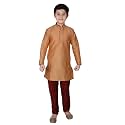 Pro-Ethic Style Developer Handloom Jacquard Silk Kurta Set for Boys | Traditional Ethnic Wear | Indian Dress for Kids | Pack of 1 (S-117)