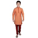 Pro-Ethic Style Developer Handloom Jacquard Silk Kurta Set for Boys | Traditional Ethnic Wear | Indian Dress for Kids | Pack of 1 (S-117)