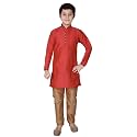 Pro-Ethic Style Developer Handloom Jacquard Silk Kurta Set for Boys | Traditional Ethnic Wear | Indian Dress for Kids | Pack of 1 (S-117)