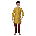 Pro-Ethic Style Developer Handloom Jacquard Silk Kurta Set for Boys | Traditional Ethnic Wear | Indian Dress for Kids | Pack of 1 (S-117)