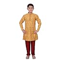 Pro-Ethic Style Developer Handloom Jacquard Silk Kurta Set for Boys | Traditional Ethnic Wear | Indian Dress for Kids | Pack of 1 (S-117)