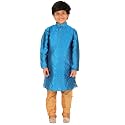 Pro-Ethic Style Developer Handloom Jacquard Silk Kurta Set for Boys | Traditional Ethnic Wear | Indian Dress for Kids | Pack of 1 (S-117)