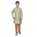 Pro-Ethic Style Developer Handloom Jacquard Silk Kurta Set for Boys | Traditional Ethnic Wear | Indian Dress for Kids | Pack of 1 (S-117)