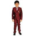 Pro-Ethic Style Developer Kid's 5 Piece Coat Pant for Boys ! Complete Suit Set Shirt, Pant, Waistcoat &amp; Tie (T-126)