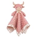 Pro Goleem Highland Cow Security Blanket Soft Loveys for Babies for Boys and Girls Newborn Lovie Infant Blankie Cow Baby Stuff Baby Snuggle Toy Stuffed Animal Baby Gifts 16 Inch,Pink
