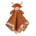 Pro Goleem Loveys for Babies Highland Cow Security Blanket Baby Girl and Boy Gifts Newborn Soft Lovie for Infant and Toddler Snuggle Toy Stuffed Animal, Brown 16 Inch