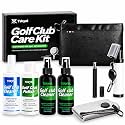 Pro Golf Club Care Kit – Cleaner, Polish, Brush, Groove Sharpener, Grip Cleaner, Magnetic Towel & Leather Bag – Restores Clubs, Removes Rust & Scratches, Renews Tackiness – Golf Gifts for Golfers