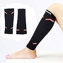Calf Compression Cuffs (Pair) for Men and Women - Leg and Calf Support, for Pimples, Varicose Veins, Pain Relief, Great for Running, Nurses, Travel (20-30 Mmhg), (L, BLACK)