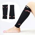 Calf Compression Leg, Runner Compression Socks, Anterior Tibial Stress Syndrome, Varicose Vein and Calf Pain Relief, Ideal Protection for Running, Cycling, Maternity (M, BLACK)