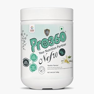 pro360 nefro lp powder vanilla flavour  400g low protein nutrition supplement for kidney health non-dialysis  vanilla protein powder enriched with l-taurine l-carnitine amp essential nutrients