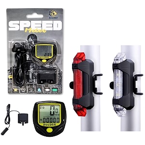 pro365 bicycle speedometerhead and tail light dc918 bicycle lights amp odometer combo packrechargeablemultiple light modeswaterproof 6 month manufacturer warranty
