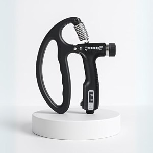 pro365 d shape pro hand gripper  strengthener with counter timer  100kg resistance  hand exerciser for forearm wrist workout  improve grip strength  endurance amp flexibility  black 