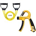 PRO365 Adjustable Hand Gripper with Counter (5–60Kg) + Resistance Toning Tube | Grip Strength Trainer for Wrist, Forearm & Hands | Latex Fitness Tube Combo | Home Workout Equipment | 1 Year Brand Warranty