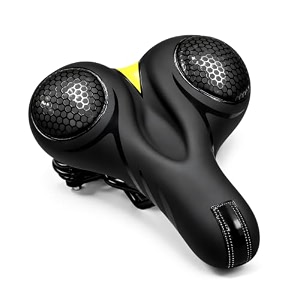 pro365 extra wide memory foam bicycle seat for men amp women  comfortable waterproof bike saddle with shock absorption  soft ergonomic cycle seat for mtb road hybrid amp exercise bikes