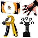 PRO365 Premium Counter Hand Gripper + Finger Exerciser Kit | Grip Strengthener Trainer for Wrist, Forearm &amp; Fingers | ABS Material | Hand Workout Combo | 1 Year Brand Warranty