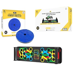 pro365 waist disc acupressure with magnets reflexology slimming abdominal 2 in 1 tummy twister yellow with pushup board combo ab exerciser