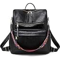 ProArch Medium 26L Backpack Purse for Women Convertible Travel Vintage PU Leather Shoulder Backpack