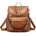 ProArch Medium 26L Backpack Purse for Women Convertible Travel Vintage PU Leather Shoulder Backpack