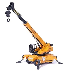 150 diecast friction powered lifting long crane toy with cable 360 degree rotating towing model toy with movable wheel construction vehicles truck for kids boys girls