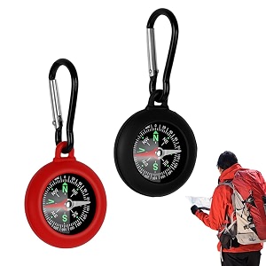 proberos 2 pcs compass for hiking camping with carabiner