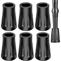 PROBEROS Trekking Pole Rubber Tips 11mm 6 Pcs Hiking Walking Stick Ferrules