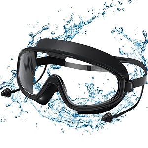 proberos swim goggles with ear plugs anti-fog large frame swimming