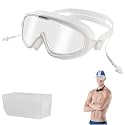 PROBEROS® Swimming Goggles Anti-Fog UV Wide Vision Waterproof Earplugs Whit