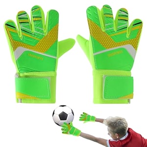 proberos football goalkeeper gloves latex palm adjustable strap blue size-7