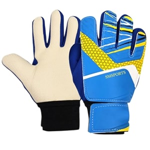 proberos football goalkeeper gloves latex palm adjustable strap blue size-7