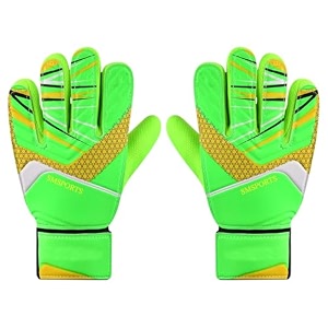 proberos football goalkeeper gloves latex palm wrist strap green size 7
