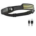 PROBEROS® LED Headlamp with Wave Sensor, 6 Modes, USB Rechargeable