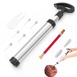 proberos manual air pump basketball air pump 10 inches air pump with interchangeable nozzles needles amp extension hose universal air pump for basketball soccer football tyre